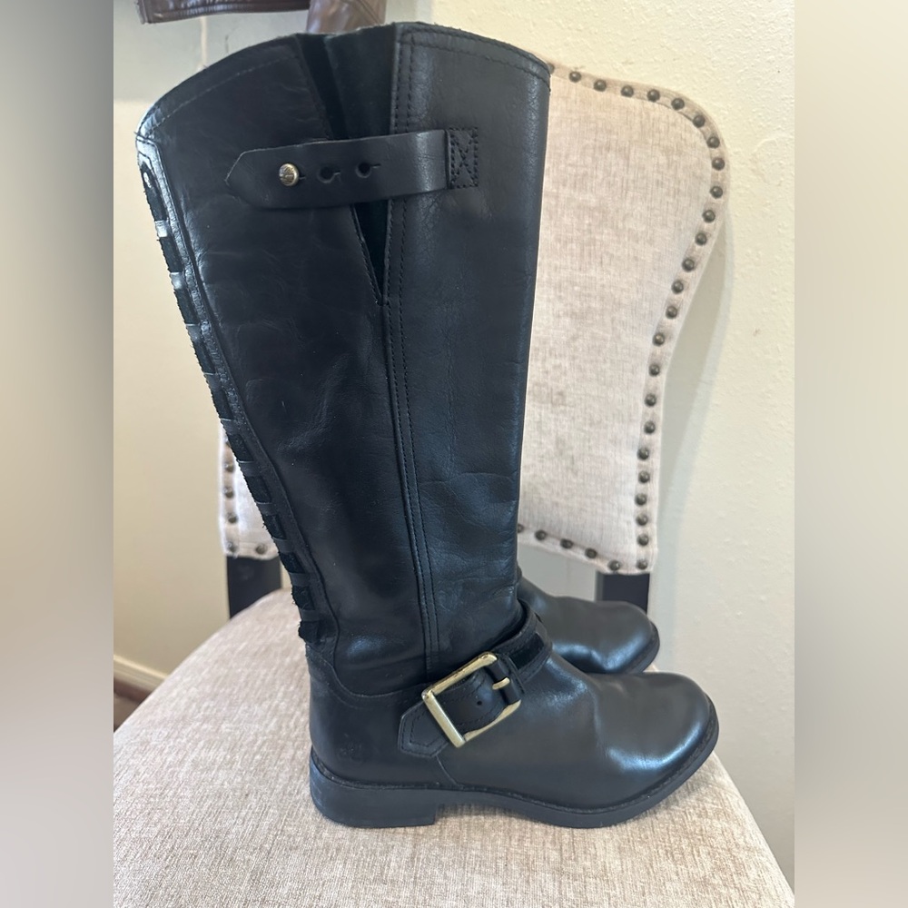 Timberland Savin Hill Tall Riding Boots Women's Black Sz US-6M Side Zip